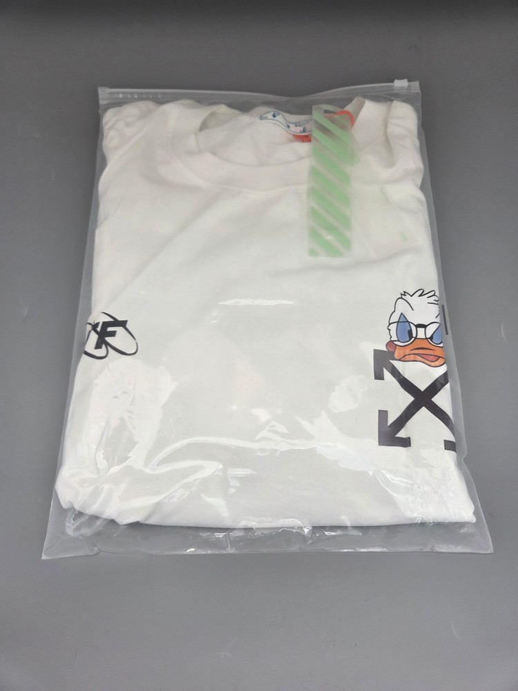 Off-White X Donald Graphic Print White T-Shirt Cotton Regular Fit S/M/L/XL