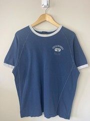 Vintage Abercrombie & Fitch Navy & Grey Spellout Muscle Fit Ringer Tee Size XL
