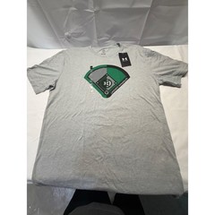 Under Armour Mens Baseball Icon SS MFO T-Shirt Gray Green Large 1383944 NEW