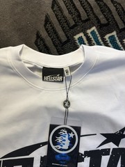 HELLSTAR Men’s White Graphic Logo Crew Neck Short Sleeve T-Shirt Tee Size XL