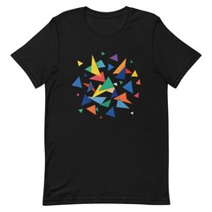 Triangle Pattern T-Shirt, Geometric Graphic Tee, Abstract Minimalist Shirt