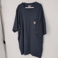 Carhartt Men’s 4XL Big & Tall Blue Loose Fit Pocket Logo Crew Neck T-Shirt