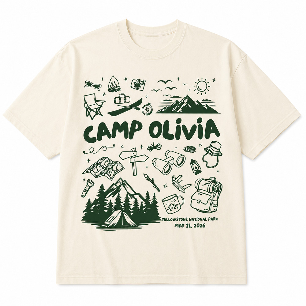 Custom Camping Bachelorette Party T-Shirt Personalized Bride Squad Tee