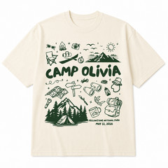 Custom Camping Bachelorette Party T-Shirt Personalized Bride Squad Tee