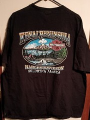 Harley Davidson Proud And Fearless Wolf & Eagle T-Shirt Mens 2XL Vintage Alaska