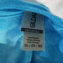 Gildan Tie Dye T Shirt Mens 3XL Blue White Striped Cotton Softstyle NWOT