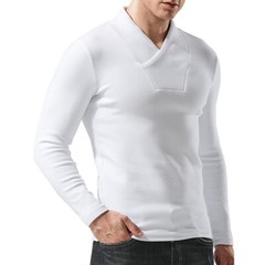 Zonbailon men’s T-shirt solid color warm thickened bottomed shirt long sleeve