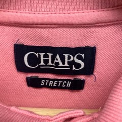 Chaps T-Shirt Men M Pink Short Sleeve Stretch Logo Polo Hi-Low Collared Cotton
