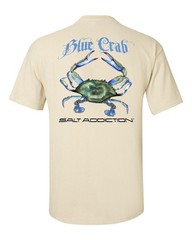 Salt Addiction Saltwater Blue Crab Fishing Short Sleeve T Shirt Ocean