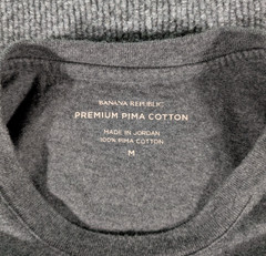 Banana Republic Shirt Mens Medium Gray Premium Pima Cotton Crew Neck Tagless Tee