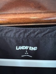 3 Lands End Henley Shirts Black White Navy Size Large 14-16