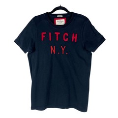 Abercrombie Fitch Mens XL Muscle Fit Graphic T Shirt Black Red Logo NY Applique