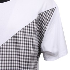 C3440 maglia uomo OUTFIT bianco/nero overlong t-shirt men
