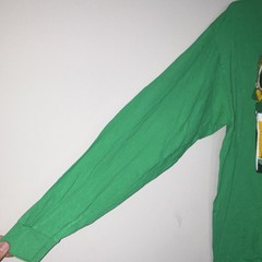 Gildan Heavy Cotton Men’s L Green Shamrock Beer Run 5K Graphic Long Sleeve Tee
