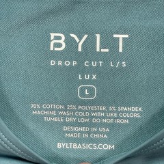 BYLT Drop Cut LUX Long Sleeve Stretch Blue Shirt Men’s Large NWT