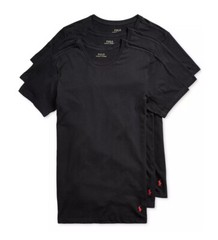 Polo Ralph Lauren Men’s Black Slim Fit Crew-Neck 3 Pack T-Shirts
