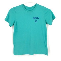 eBay Mens Shirt Large Green Blue Short Sleeve Crew Neck 25th Anniversary