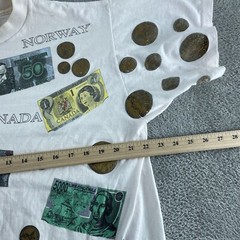 Vintage HRLA Los Angeles Currency & Coins Graphic T-Shirt One Size 5095