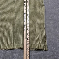 Wallace & Barnes Shirt Mens XS Green Henley Long Sleeve Waffle Thermal Knit