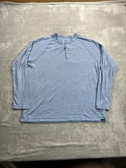 2- Faherty Shirt Men’s XL Blue Henley Cloud Cotton Long Sleeve Pima Cotton Modal