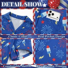 4th of July Hawaiian Shirt for Men Women, Funny American Flag Ice Cream Firew…
