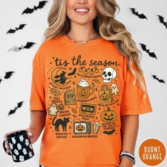 Vintage Halloween Shirt Tis the Season Retro Spooky Fall Pumpkin Unisex Tee