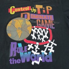 Vintage 90s Rule World Basketball Mega Print Single Stitch Shirt XL Basketball