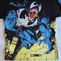 HUF x Marvel Comics Venom AOP Symbiote Spider-Man Y2K Black Lrg Graphic T-Shirt