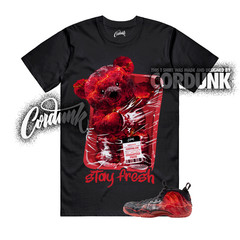 Foamposite One Stranger Black Bright Crimson Stormy Air T Shirt Match STAY