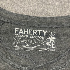 Faherty Cloud Cotton PIMA COTTON Henley Shirt Men’s Gray Long Sleeve – Size L