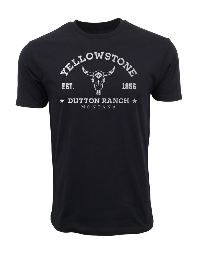 YELLOWSTONE DUTTON RANCH MONTANA T SHIRT DISTRESS LOGO OFFICIAL LICENSE T SHIRT