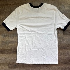 Champion US Naval Academy Ringer T-Shirt Medium Regular White Navy Crest Graphic