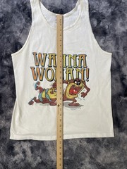 Vtg Tasmanian Devil Taz Looney Tunes Tank Top Med Florida Single Stitch USA Made