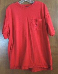 Nautica Red Straight Hem Tee-Shirt With Pocket on the Front Size XLarge