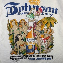 Vintage Big Johnson Shirt Mens Large White 90s Corona Beer Mexico Funny Quote