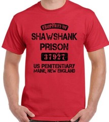 Shawshank Redemption T-Shirt Property Of Prison Mens Funny Movie Stag Doo Do