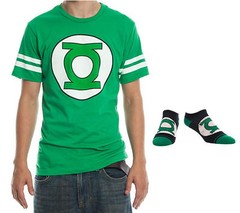 Green Lantern DC Comics Mens’ T-Shirt & Socks 2 Piece Gift Set New