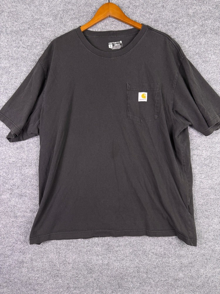 Carhartt K87 Loose Fit Heavyweight Pocket T-Shirt Mens XL Black Faded Cotton 189