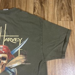 Vintage Guy Harvey Shirt Mens Large Green Pirate Skull Shark Fish Ocean Y2K