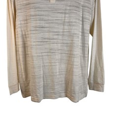 Crosby & Howard Men’s Henley Shirt Long Sleeve Cream and Gray Size XL NWT