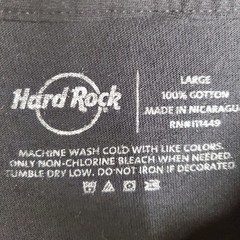 Hard Rock Cafe Men’s T-Shirt Large Waffle Knit Sleeves Twofer Hollywood FL