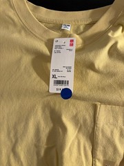 UNI QLO brand t- shirt new w tags yellow Mint XL wardrobe sale