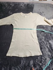 Vintage Handtex Shirt Mens Large White Long Underwear Waffle Knit