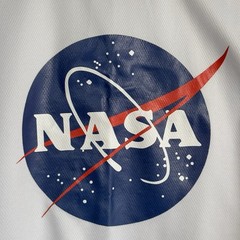 NASA T-shirt Mens Size Large White Space Circle Logo Woof Machi Jersey Retro