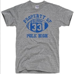 PROPERTY OF POLK HIGH 33 Jersey vintage no maam al bundy football T-Shirt GREY