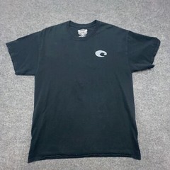 COSTA DEL MAR T Shirt Mens Medium Black Short Sleeve Born On The Water Marlin
