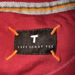 Left Coast Tee Shirt Men’s L Red Crewneck Short Sleeve Peruvian Pima Cotton READ