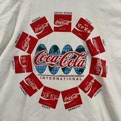 Vintage 1990 Coca Cola of the World International Flags Shirt Rare White XL 90s