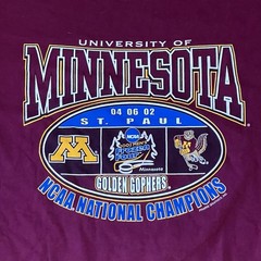 2002 Vintage Frozen Four Shirt L- Univ Of Minnesota Golden Gophers NCAA Champs🏒