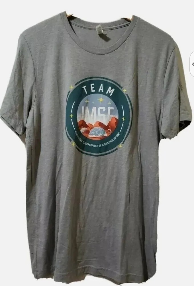 Canvas Graphic Tee Mens L Gray Short Sleeve National Geometric Mars